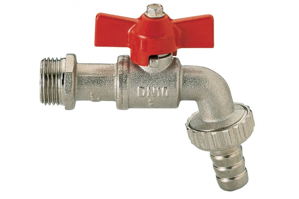 Кран шар. водоразборный 1/2" баб. (красная) JIF 371 (15/150)