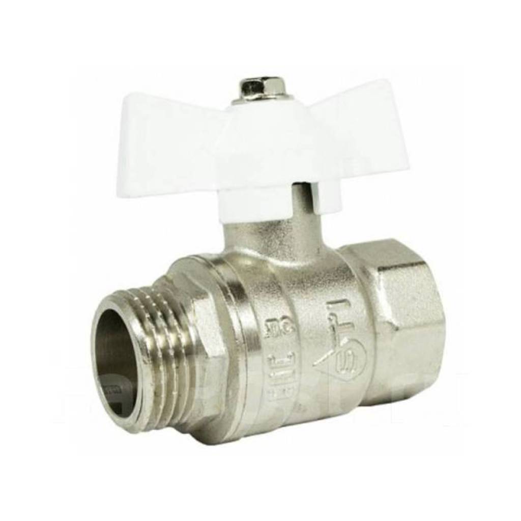 Кран шар. 1/2" В/Н баб. (красная) Латунь